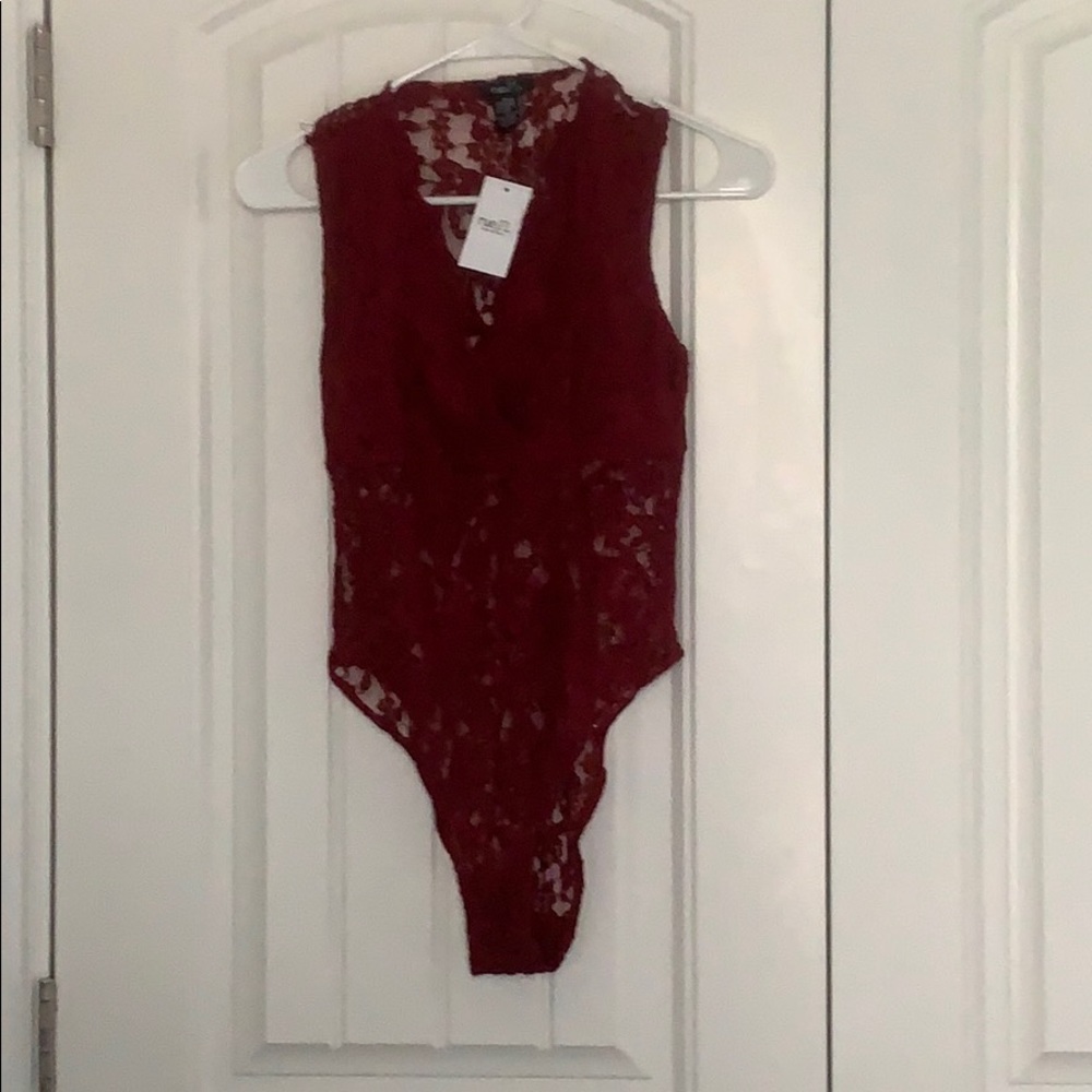 V cut lace bodysuit